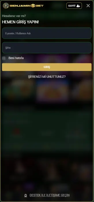 Mobilde BenjaminsBet’e Giremiyorum
