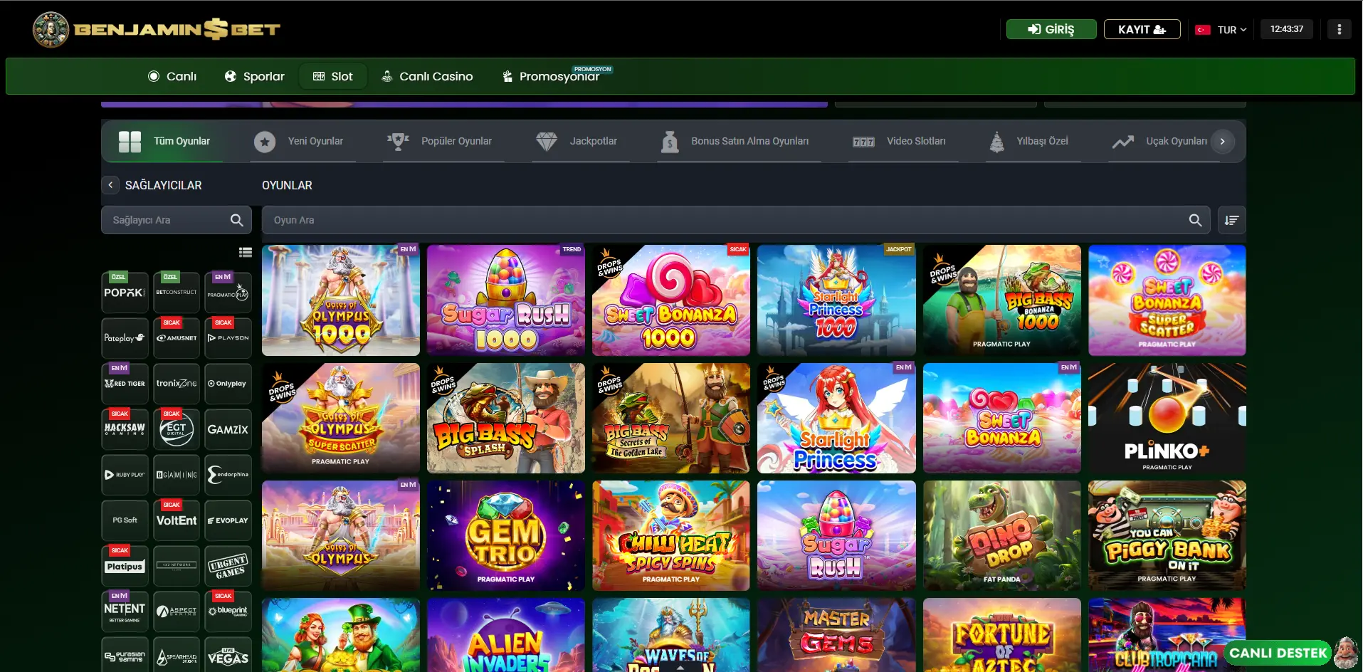 Benjaminsbet Pragmatic Play Oyunları