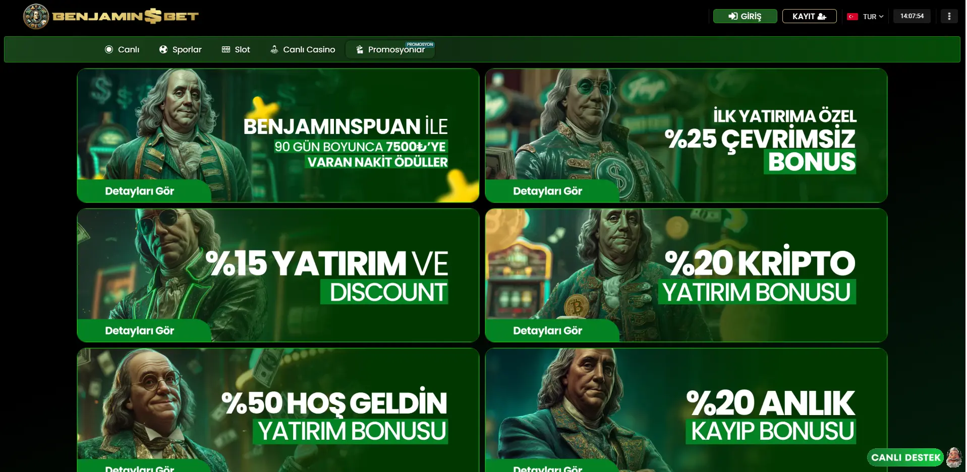 Benjaminsbet Hoş Geldin Bonusu